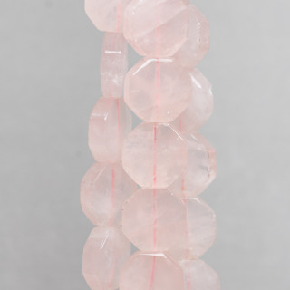 Rose Quartz Octagon Flat Faceted 20mm