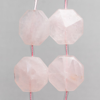 Rose Quartz Octagon Flat Faceted 25mm 11τεμ