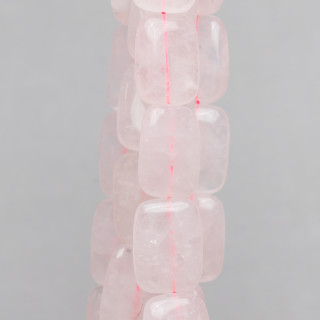 Rose Quartz Flat Rectangle 18x25mm Transparent