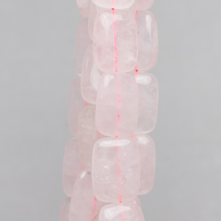 Rose Quartz Flat Rectangle 18x25mm Transparent