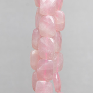 Quarzo Rosa Rettangolo Piatto Sfaccettato 15x20mm