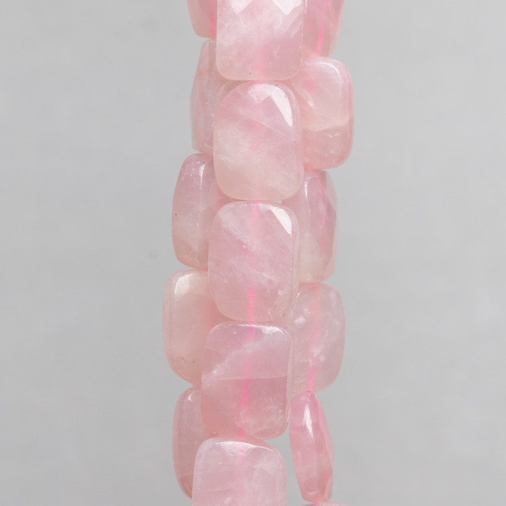 Quartz Rose Rectangle Plat Facette 15x20mm