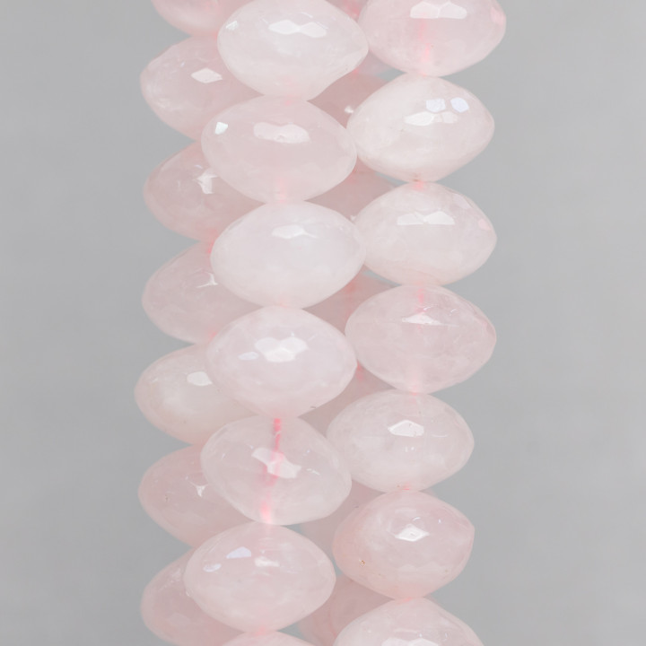 Rose Quartz Faceted Rondelle 16x12mm