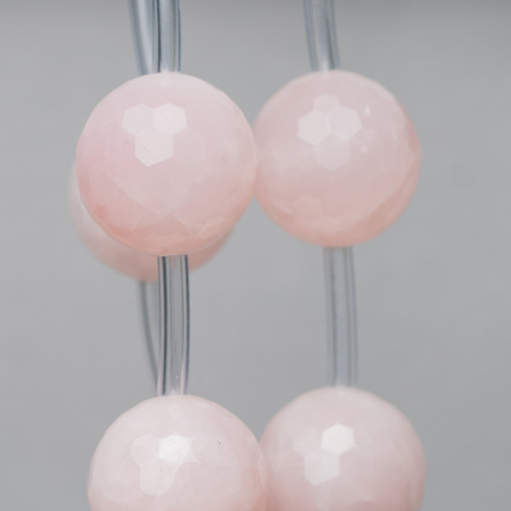 Faceted Rose Quartz 25mm 8pcs