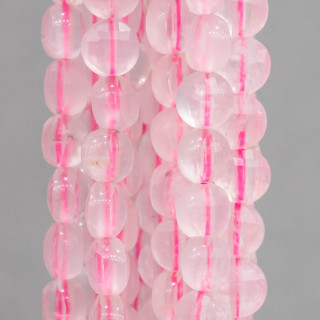 Quarzo Rosa Tondo Piatto Coin Sfaccettato MachineCut  6mm