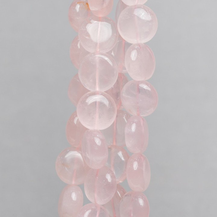 Cuarzo Rosa Redondo Plano Liso 14mm Claro