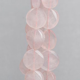 Cuarzo Rosa Redondo Facetado Giro 20mm Transparente