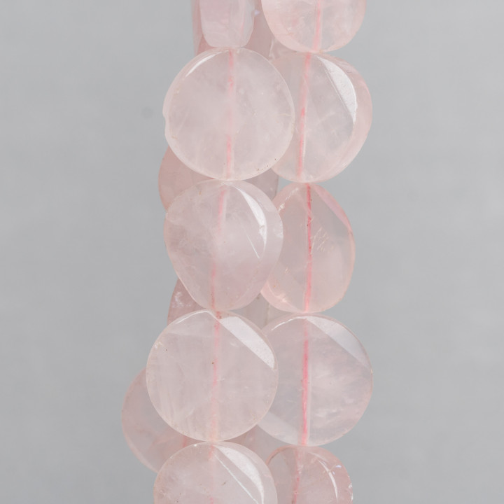 Runder Rosenquarz Facettierter Twist 20mm Transparent