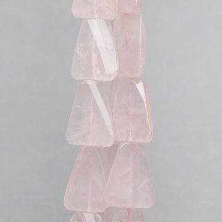 Quarzo Rosa Trapezio Piatto Sfaccettato 22x30mm