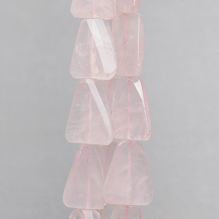Quarzo Rosa Trapezio Piatto Sfaccettato 22x30mm