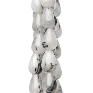 Cuarzo Rutilado Negro (Cuarzo Turmalina Graffiti) Gota 10x14mm