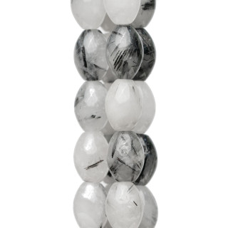 Quartz Rutile Noir (Graffiti Quartz Tourmaliné) Riz 10x14mm