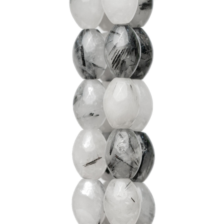 Quartz Rutile Noir (Graffiti Quartz Tourmaliné) Riz 10x14mm