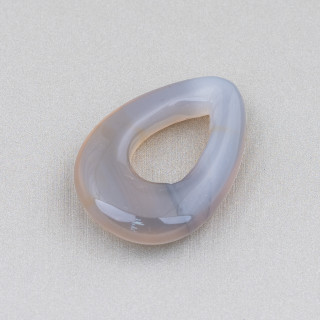 Componente Creola Gocce Forate Liscio 20x30mm Agata Botswana 4pz