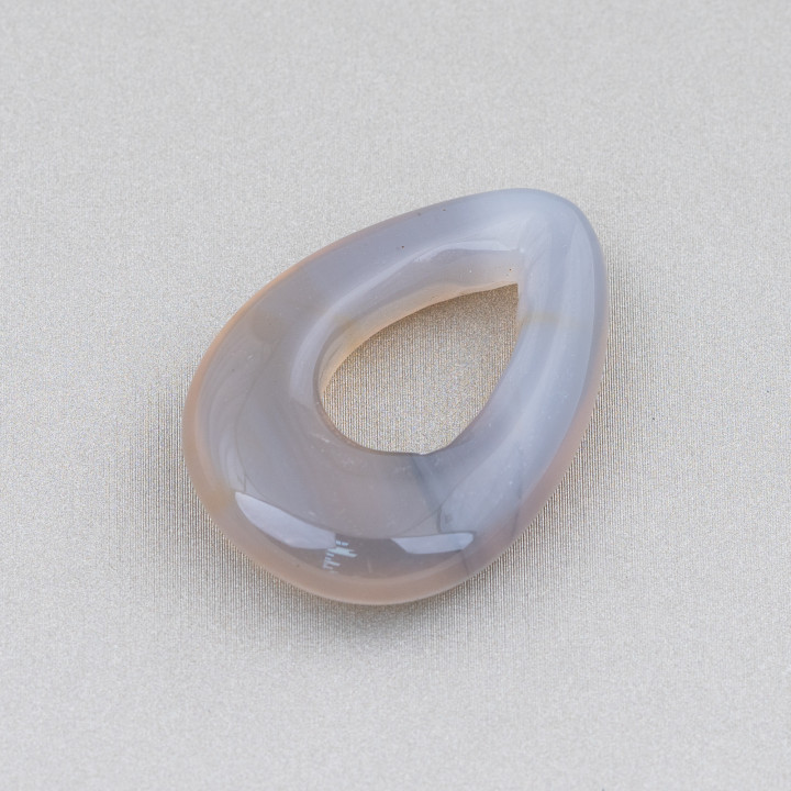 Composante créole Lisse ajourée gouttes 20x30mm Agate Botswana 4pcs