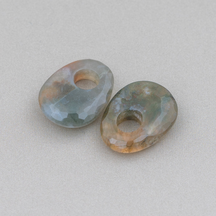 Creole Component Facettierte Tropfen 18x22mm Indischer Achat 4St