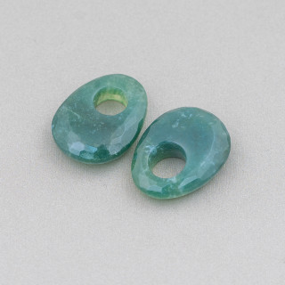 Componente Criollo Gotas Facetadas 18x22mm Ágata Musgosa 4uds