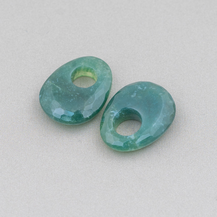 Composant Créole Gouttes Facettes 18x22mm Agate Mousse 4pcs