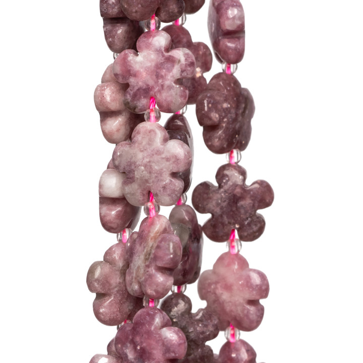 Rodonite Fiore Piatto 15mm Violaceo