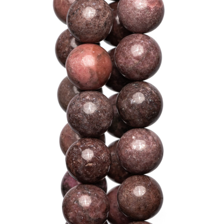 Rhodonite Rugueux Rond Lisse 10mm