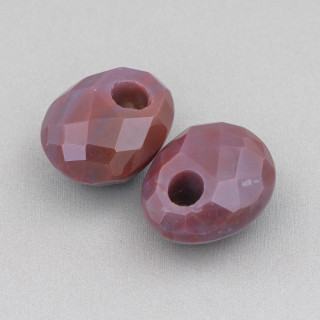 Kreolische Komponente oval facettiert 20 x 25 mm Dicke 12 mm 3 Stück indischer Achat