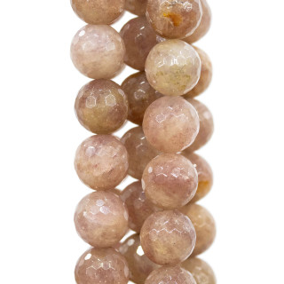 Quartz fraise - Quartz fraise transparent à facettes de 12 mm