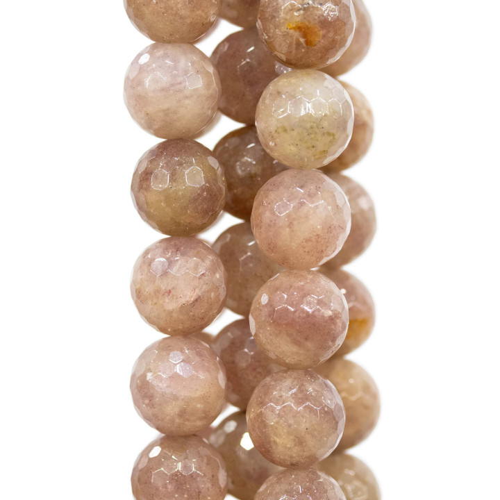 Strawberry Quartz - Quarzo Fragola Chiaro Perlina Tonda Sfaccettata 16mm