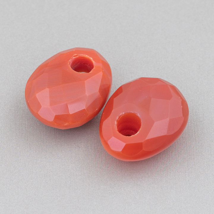 Componente Creola Ovale Sfaccettato 20x25mm Spessore 12mm 3pz Corniola