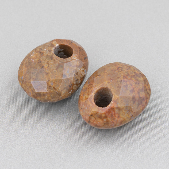 Composante Créole Ovale Facette 20x25mm Epaisseur 12mm 3pcs Agate Océane