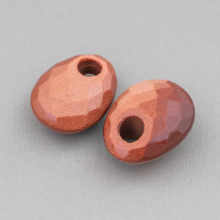 Kreolische Komponente Oval facettiert 20 x 25 mm Dicke 12 mm 3 Stück Sonnenstein