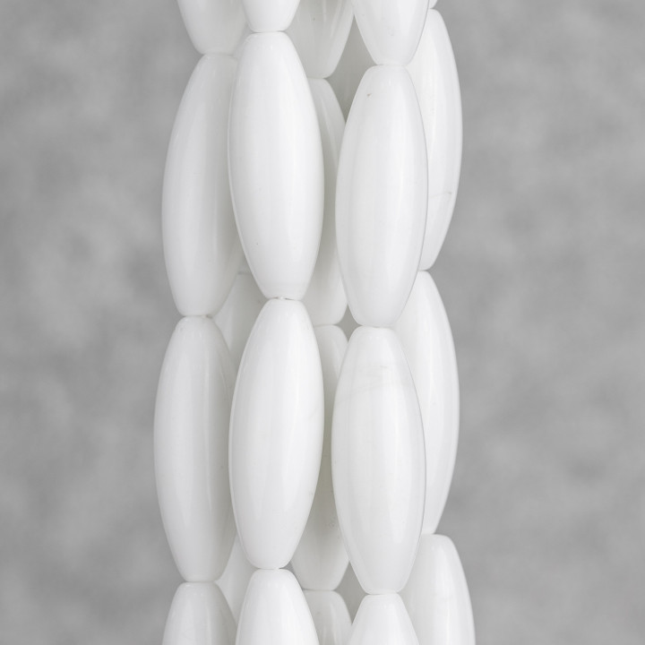 Agate Blanche Riz 12x36mm