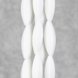 Ágata Blanca Arroz Synt Hexagonal 12x40mm