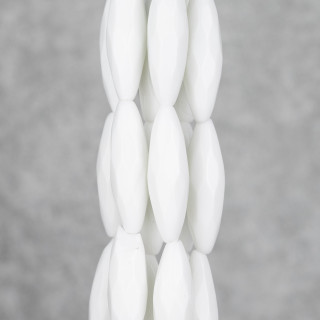 Weißer Achat Facettierter Reis Synt 12x40mm Zweite Wahl