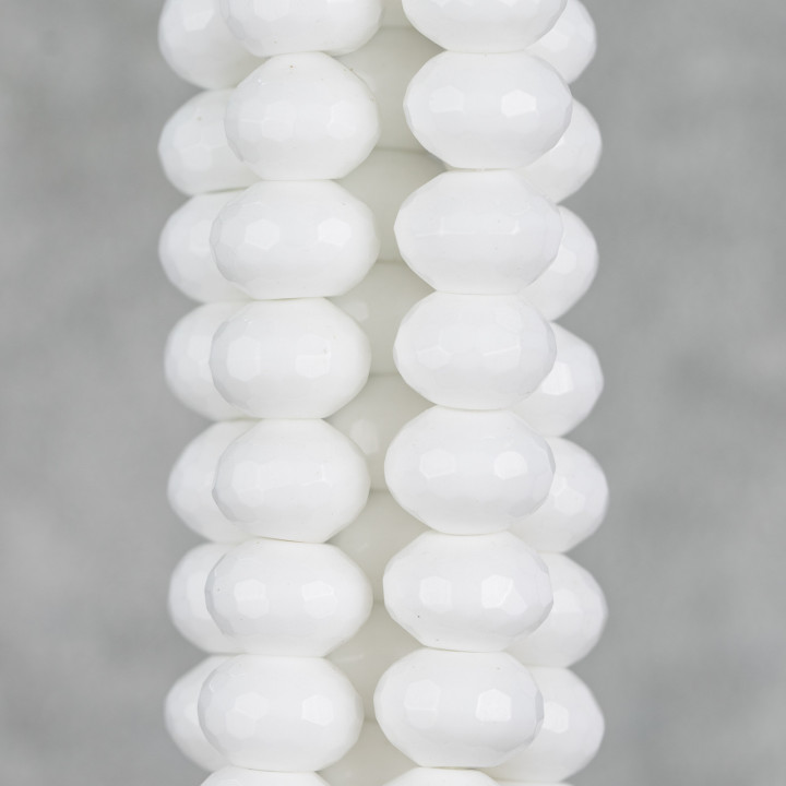 Agate Blanche Rondelle Synt Facette 12x07mm
