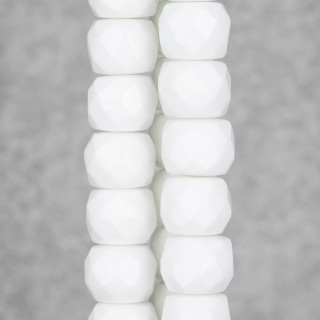 Weißer Achat Rondelle facettiert Synt 13x10mm