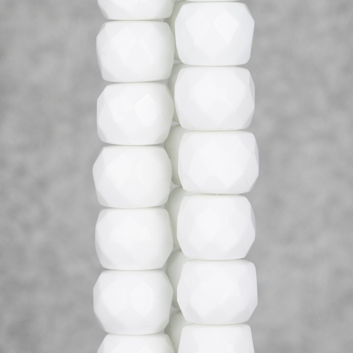 Weißer Achat Rondelle facettiert Synt 13x10mm