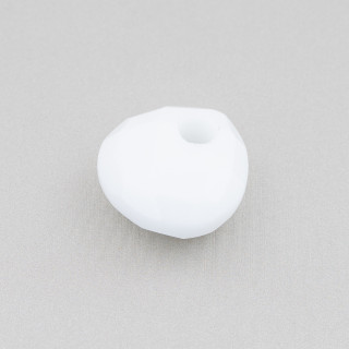 Componente Creola Triangolo Plettro Sfaccettato 25mm Spessore 12mm 3pz Agata Bianca