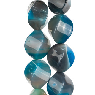 Ágata Azul Rayado Gris Torsión 25x35mm