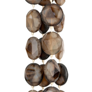 Ágata Gris Crash Plano Redondo Facetado 25mm