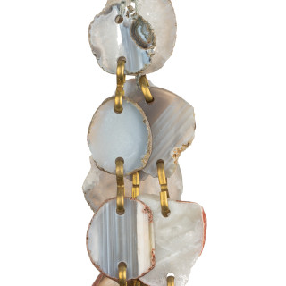 Plaque perforée irrégulière en agate grise rugueuse 9pcs 20-50mm