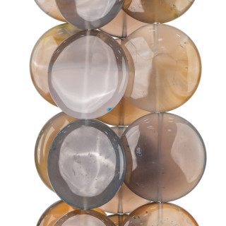 Agate Brune Plate Ronde Lisse 40mm Dégradé Léger