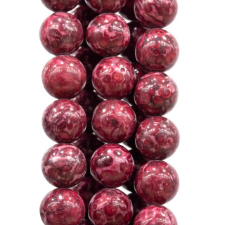 Glatter runder roter Ozeanachat 10 mm