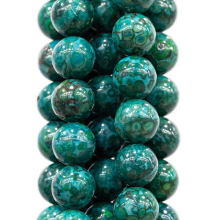 Agate Océanique Turquoise Lisse Ronde 12mm