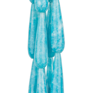 Angélite Gouttes Briolette Facettes 10x40mm