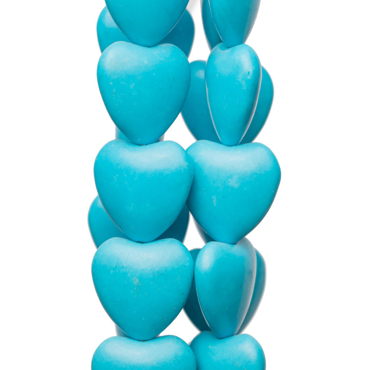 Aulita Turquesa Magnesita Corazón Plano Liso 18mm