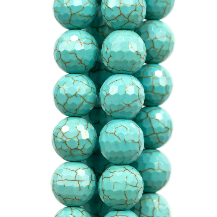 Faceted Turquoise Aulite 20mm