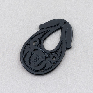 Burma Jade Component Χαραγμένο Πιάτο 2τμχ 25x40mm Μαύρο