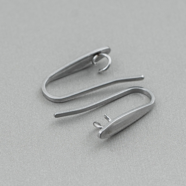 Base For Steel Earrings Smooth Hooks 3.5x17mm 38 Pairs