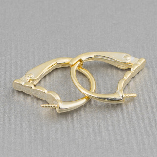 Plata De Ley Base De Pendientes Gancho De Bebé 15x16mm Para Perlas Barrocas 4 Pares Dorado