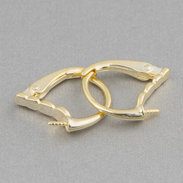 Base Per Orecchini Di Argento 925 Monachella Chiusa Baby 15x16mm Per Perle Barocche 4 Paia Dorato